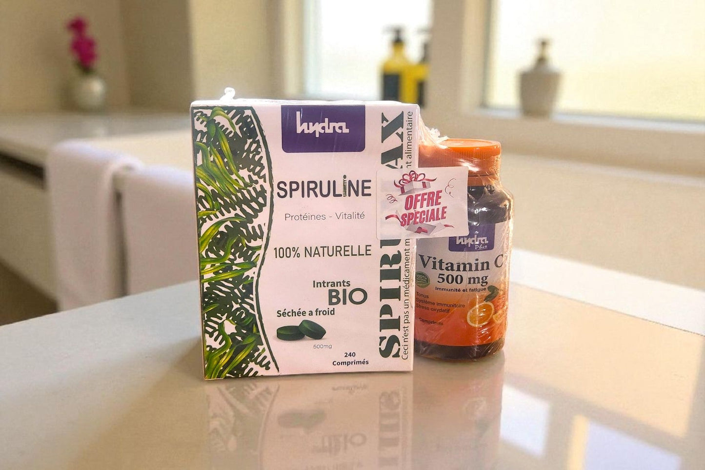 Pack Offre Spéciale hydra Spiruline 240 comprimés + Vitamine C 500mg