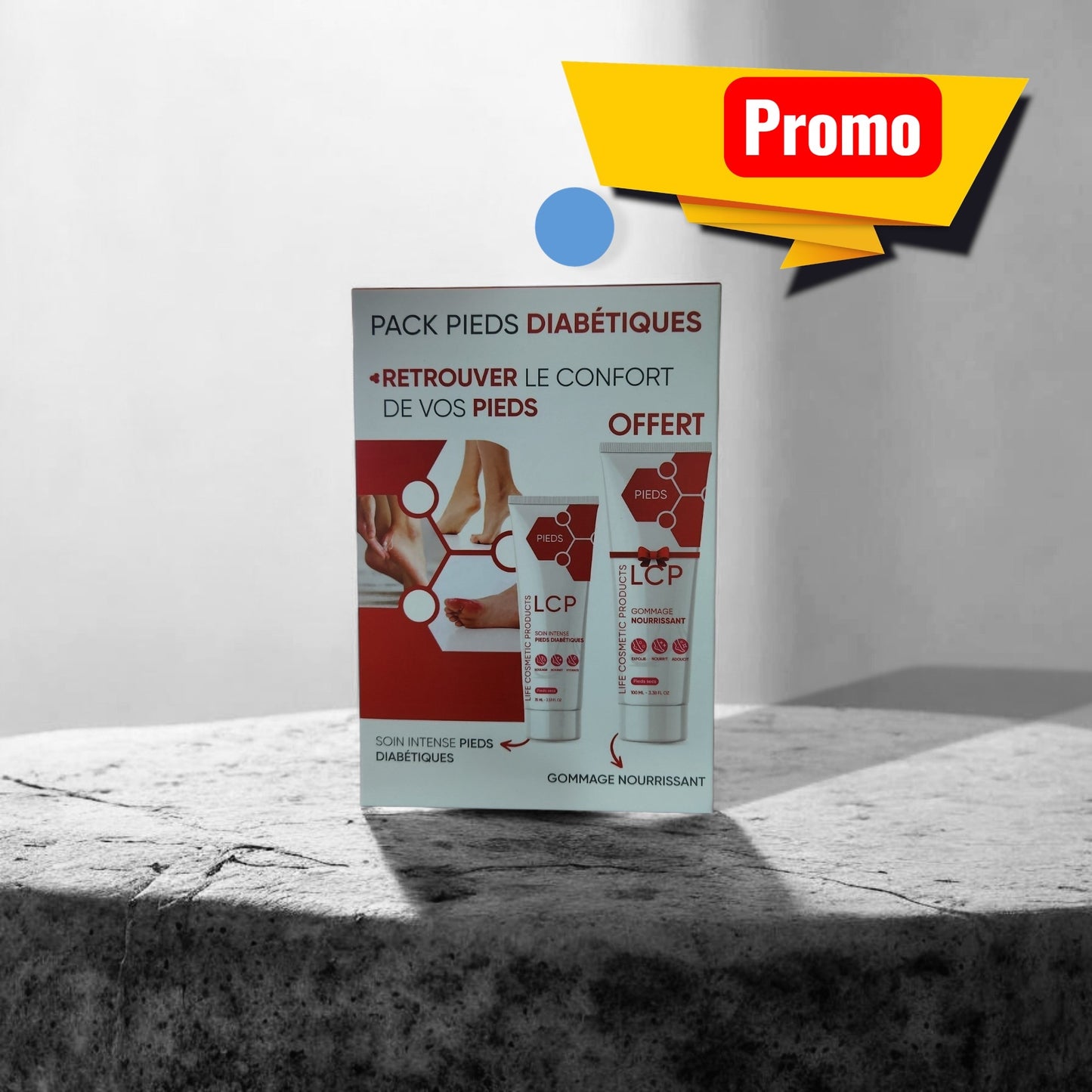 Pack Pieds Diabétiques LCP - Soin Intense + Gommage Nourrissant