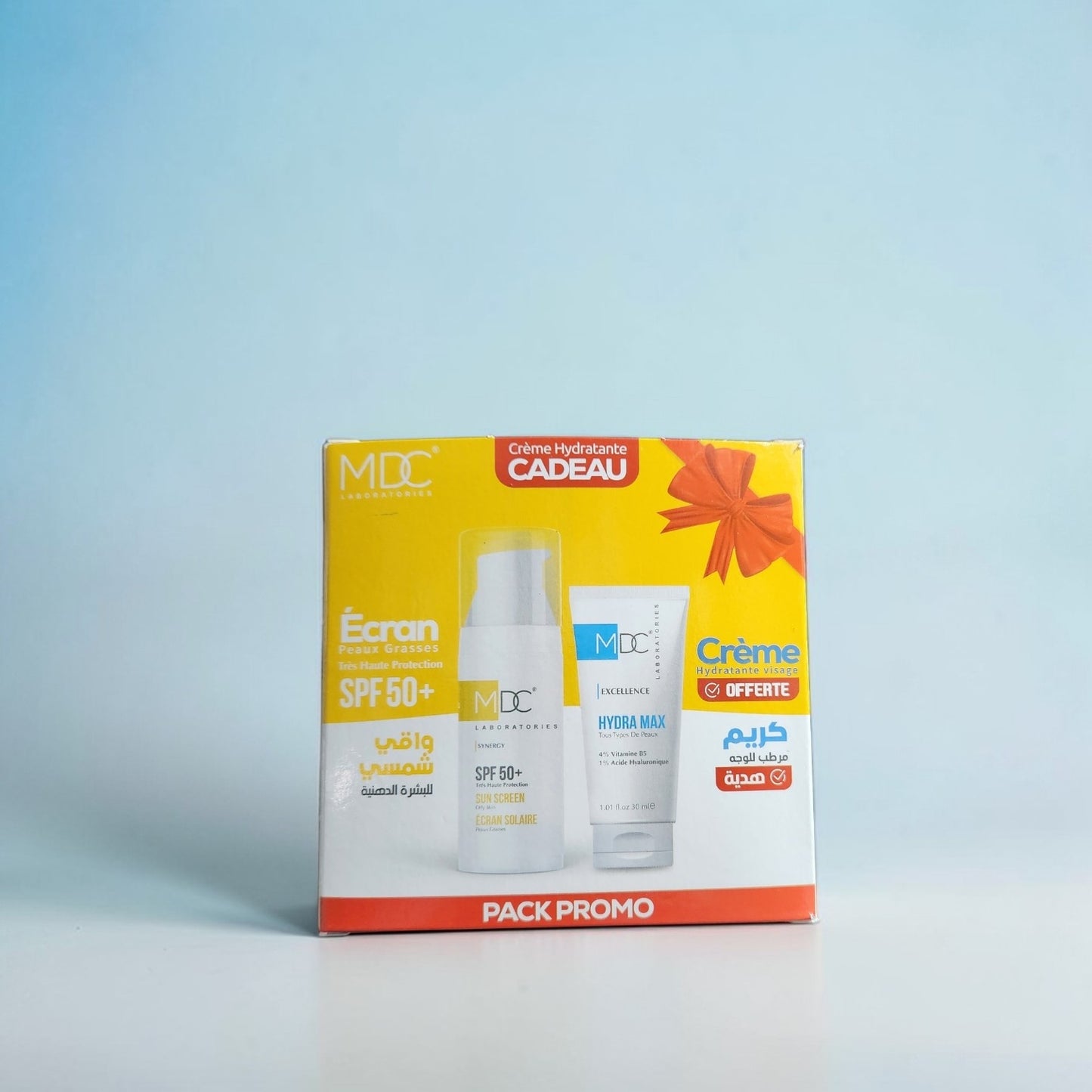 MDC SYNERGY crème solaire SPF50 peaux grasses + crème hydratante offerte