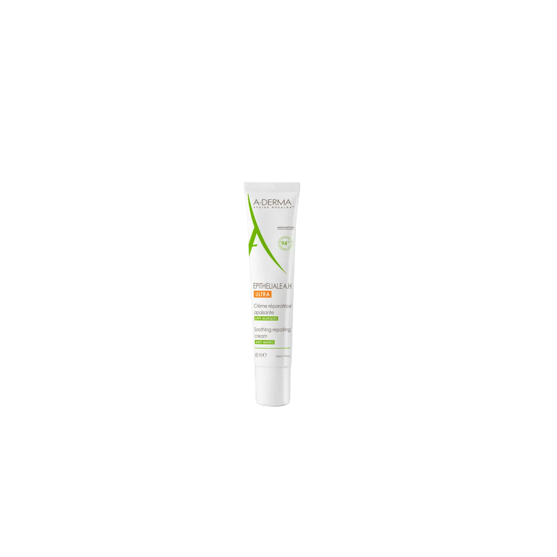 A-Derma Epitheliale A.H Ultra Crème Réparatrice Apaisante Anti-marques 40ml tube blanc avec bouchon vis