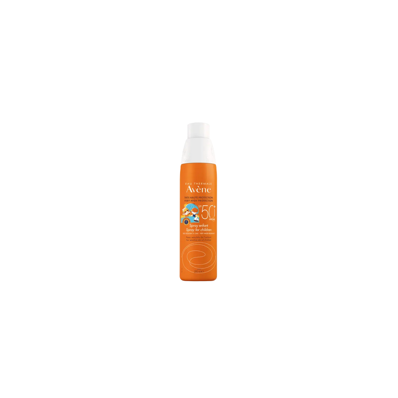 Avène Spray Enfant SPF 50+ 200ml bombe avec spray de couleur orange