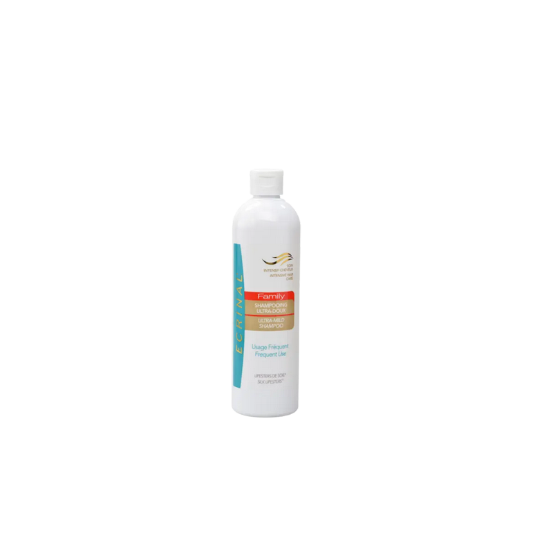 Ecrinal Shampooing Ultra Doux au Lipesters de soie 400 ml flacon blanc avec bouchon facile