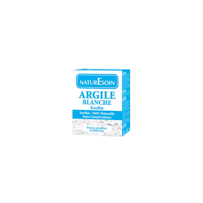 Naturesoin Argile Blanche 100g boite blanche et bleu