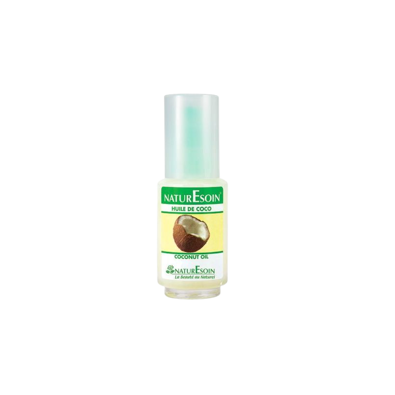 Naturesoin Huile de Coco 50ml flacon transparent bouchon transparent