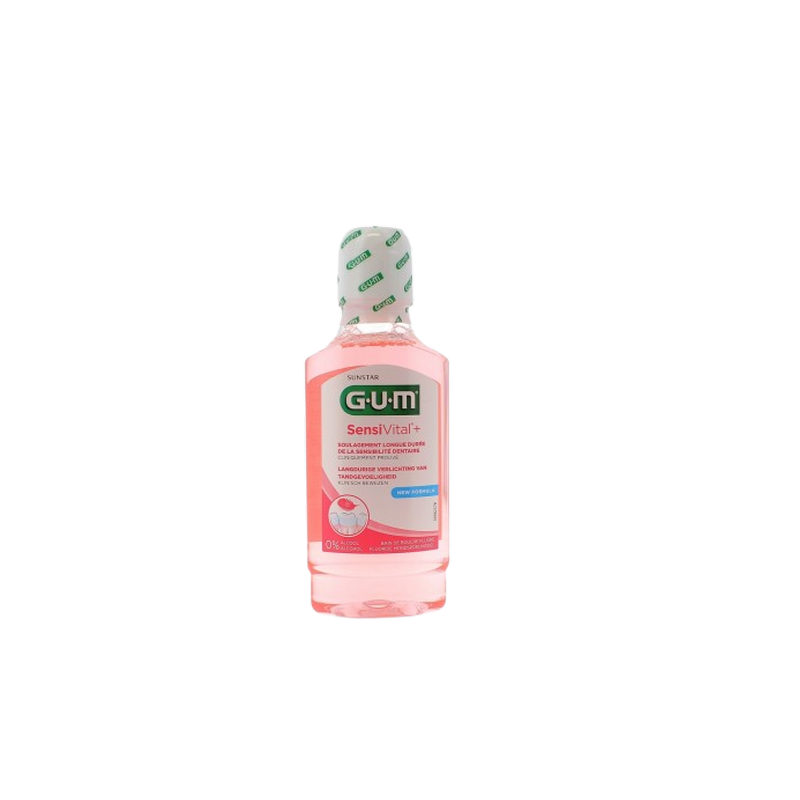gum bain de bouche sensivital 300ml flacon en verre avec bouchon plastic