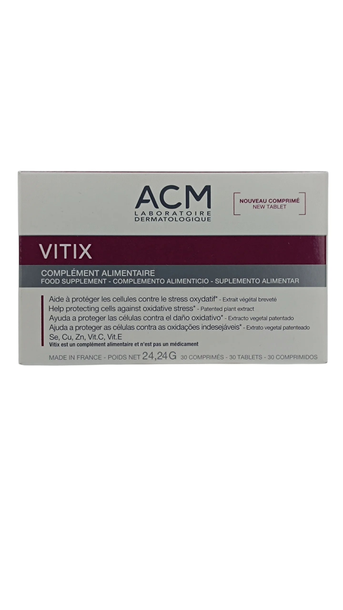 Acm Complement ACM Vitix Complément Alimentaire 30 Comprimés - Protège les cellules ...