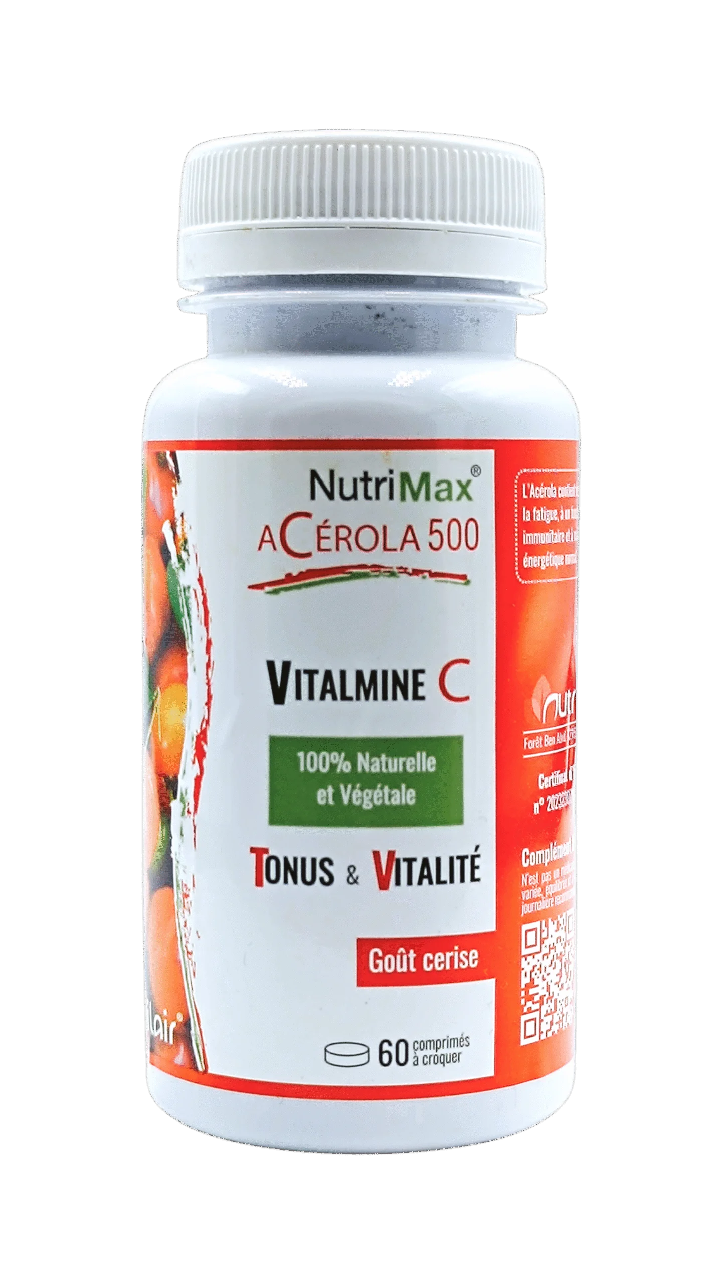 Nutrimax Acérola 500 Goût Cerise 60 Comprimés