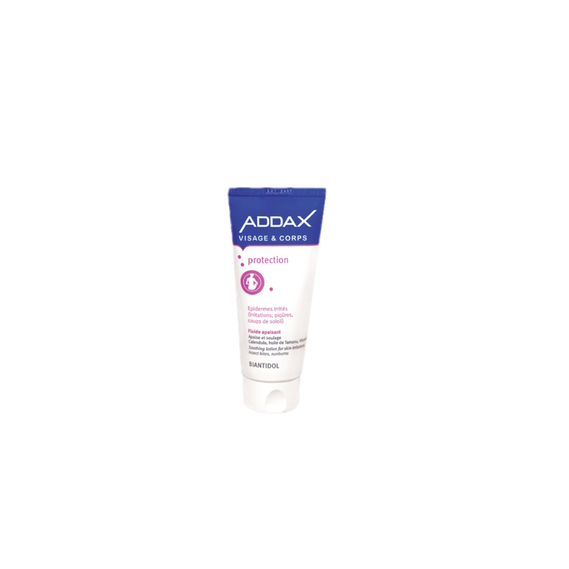 Addax Biantidol Visage et Corps Protection 100ml tube bleu et blanc avec bouchon vis