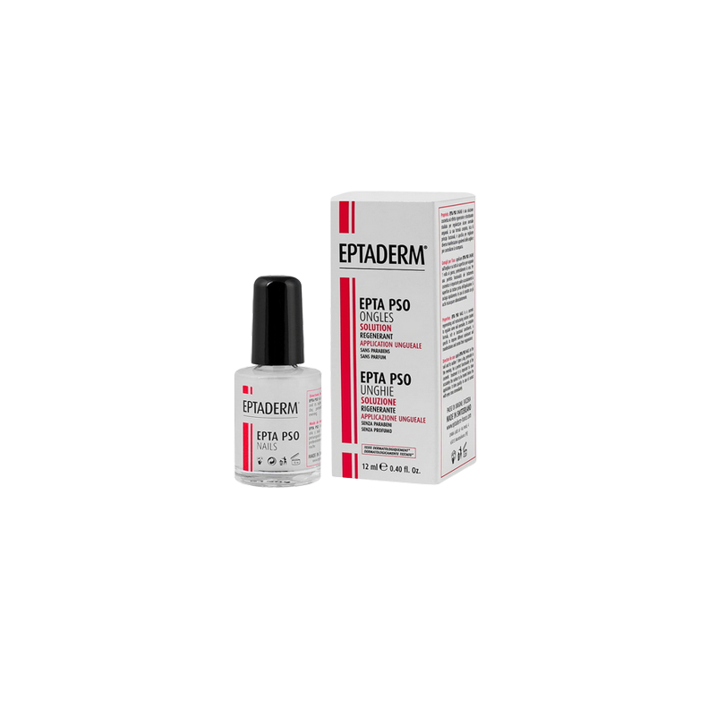 Eptaderm Epta Pso Revitalisant pour Ongles 12ml petit flacon transparent avec bouchon noir