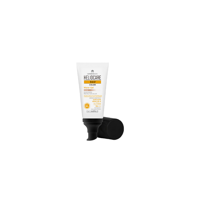 Heliocare Water Gel 360° Color Beige SPF50+ 50ml tube souple blanc 