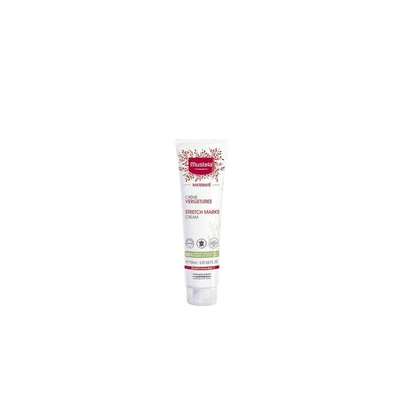 Mustela Crème Vergetures 150ml tube blanc avec bouchon spray