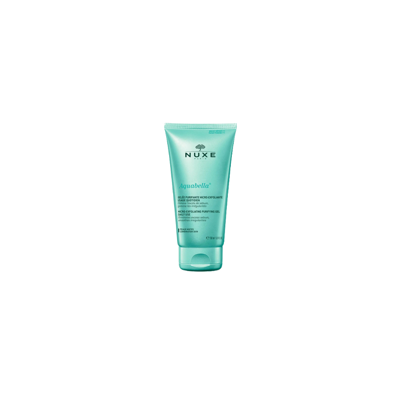 Nuxe Aquabella Gelée Purifiante Micro-Exfoliante 150ml tube souple vert avec bouchon clips