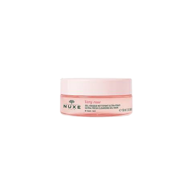 Nuxe Ultra-Frais Gel-Masque Nettoyant Very Rose 150ml pot rose avec bouchon vis blanc